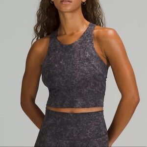 Lululemon invigorate training tank top denim wash print dusky lavender